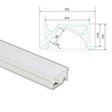 Profil vestavný MC LED VA 30x14mm, včetně matného difuzoru, 2m