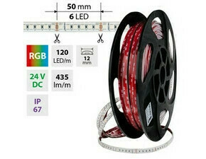 LED pásek MC LED SMD4040 RGB, 120LED/m, 14W/m, DC 24V, 435lm/m, IP67, 12mm, 50m
