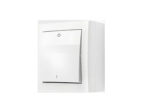 Spínač dvoupólový SIMON AQUACLICK ACW2/11, IP44, řazení 2, 10 A/250 V~, šroubové svorky, bílá