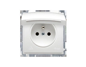 Zásuvka SIMON BASIC BMGZ1B.01/11, 1 nás., IP44, 16A/250V~, šr. sv., bílá