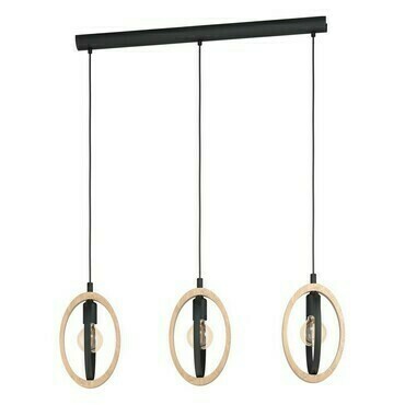 Svítidlo závěsné EGLO HL 3 E27 SCHWARZ HOLZ BASILDON