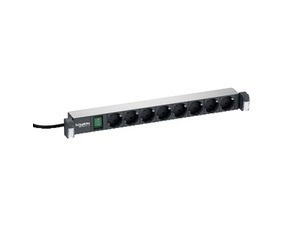 SCHN VDIG162731 Actassi - Napájecí panel, 8x Schuko zásuvka, prosvětlený vypínač, 1U