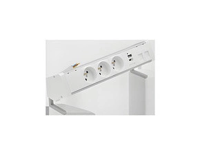 Blok zásuvkový na desku SIMON 480 48430E30BK00000-30, 3 zás.+USB nab.+kryt 2xRJ45+15cm kabel, hlin./