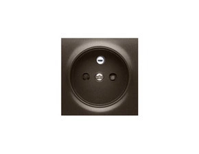 Kryt 1 násobné zásuvky SIMON DGZ1ZP/46, s uzemněním, se clonkami, hnědá metalizovaná