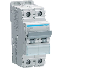 Jistič dvoupolový HAGER NCN263 2 pól. 63A, char.C, 10 kA