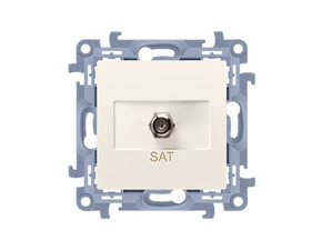 Zásuvka anténní SIMON CASF1.01/41, 1 násobná typ „F” (přístroj s krytem), krémová