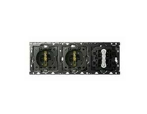 Sestava 3 násobná: 2 zásuvky+2 přepínače střídavé, řazení 6,