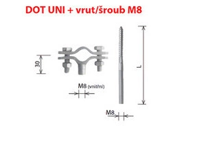 Držák úhelníku KOVO 26574 vrut/šroub M8, L-120 (k DUD UNI) kombinovaný vrut