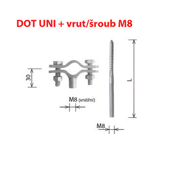 Držák úhelníku KOVO 26574 vrut/šroub M8, L-120 (k DUD UNI) kombinovaný vrut
