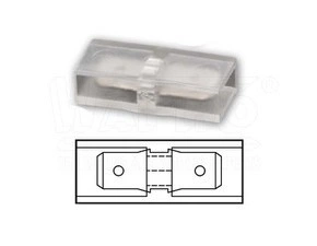 wpr9081 ROPL-PVC-11-6308 plochý rozvaděč celoizolovaný, PVC, počet kolíků: 1+1, 6,3 x 0,8 mm, mosaz,