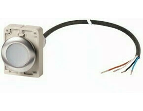 EATON 186057 C30C-FDR-W-K10-P62 Kompaktní zapuštěné tlačítko s kabelem 1m a volným koncem, s aretací