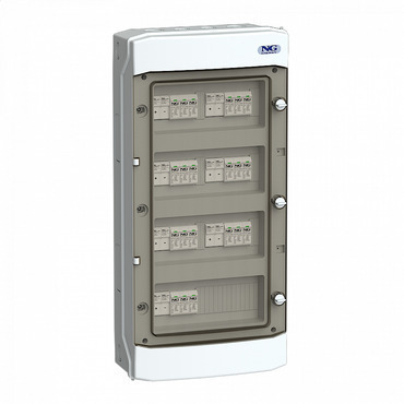 NG FVE 51 7031.01 Fotovoltaický rozvaděč ASABOX, 7x svodič přepětí DC T1+T2,7x pojistkový odpínač DC
