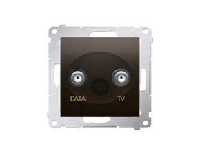SIMON 54 DAD1.01/46 Zásuvka TV-DATA, (strojek s krytem), dva výstupní porty týpu "F", frekvence pro
