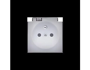Kryt 1 násobné zásuvky SIMON 82 82068KD-30, s uzemněním, se clonkami, IP44, průhledné víčko, bílá