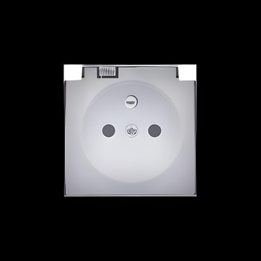 Kryt 1 násobné zásuvky SIMON 82 82068KD-30, s uzemněním, se clonkami, IP44, průhledné víčko, bílá