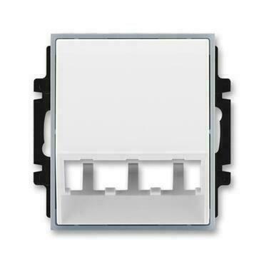 Kryt zásuvky ABB Element 5014E-A00400 04, bílá/ledová šedá, komunikační (pro prvky Panduit Mini-Com)