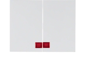 HAG 14377009 Kolébka s červenou čočkou, dělená, Berker K.1, bílá, lesk