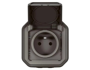 Zásuvka jednonásobná LEGRAND PLEXO 069791L, 2P+T, clonky, antracit