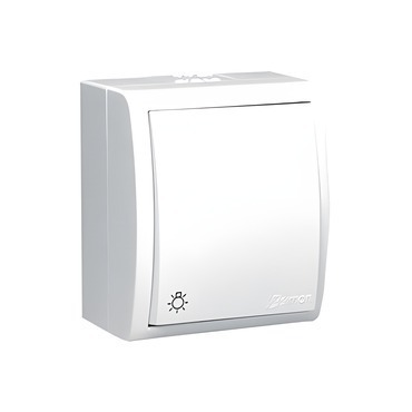 Ovladač zapínací SIMON AQUARIUS AQS1/11, IP54, řazení 1/0, 10 A/250 V~, šroubové svorky, bílá