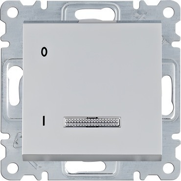 HAG WL0612 Spínač 1-pólový s podsvětlením, řazení 1, 16A/250V, stříbrná mat
