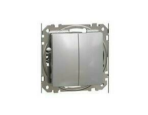 SCHN SDD113108 Sedna D/E - Přepínač dvojitý střídavý řazení 6+6, Aluminium