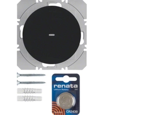 HAG 85655231 KNX RF tlačítko bezdrátové 1-násobné nástěnné, Berker R.1/R.3, černá, lesk