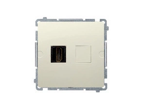 Zásuvka HDMI SIMON BMGHDMI.01/12, 1 násobná (přístroj s krytem), béžová