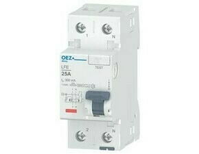 Chránič dvoupólový OEZ:46397 LFE-25-2-300A, In 25 A, Ue AC 230 V, Idn 300 mA, 2pól, Inc 6 kA, typ