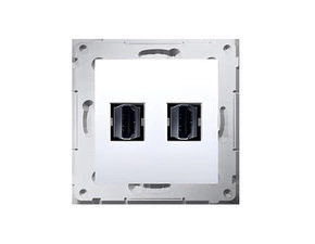 Zásuvka HDMI SIMON 54 DGHDMI2.01/11, 2 násobná (přístroj s krytem), bílá