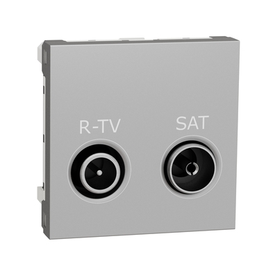 SCHN NU345430 Unica - Zásuvka TV-R/SAT individuální 2 dB, 2M, Aluminium