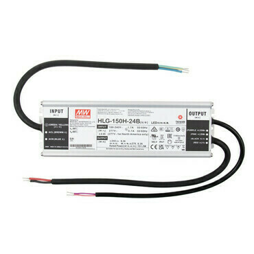 LED driver napěťový MEAN WELL HLG-150H-24B, 150 W, DC 24V/6,3A, IP67, kovové provedení, 1-10V a PWM