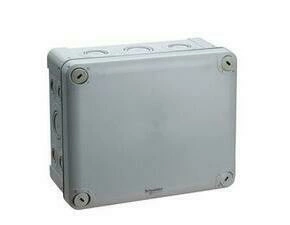 SCHN ENN05090 Mureva - instalační krabice IP55 175 x 150 x 80, RAL 7035, předlis. ISO průchodky