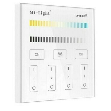 Ovladač bezdrátový na zeď GREENLUX Mi-Light SURFACE PANEL RF 2.4G 4 ZONES CCT (25-0000-53)