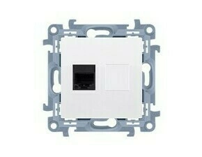 SIMON CT12.01/11 Zásuvka telefonní 1 násobná, RJ12 (přístroj s krytem), bílá