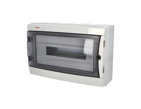 FAM 39181 Rozvodnice Acqua 3918-TTB IP65, 18mod., na omítku, průhl. dveře, 274x426x131mm