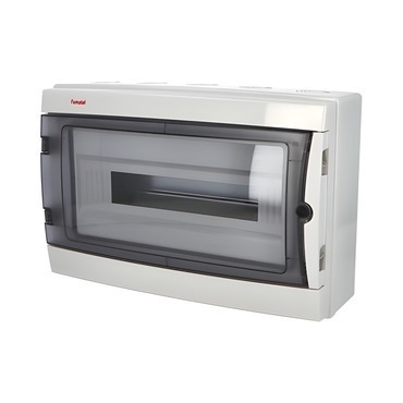 FAM 39181 Rozvodnice Acqua 3918-TTB IP65, 18mod., na omítku, průhl. dveře, 274x426x131mm