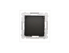 Zásuvka SIMON DGZ1BZ.01/49, 1 nás., IP44, těsnění pro rám. Premium, černá mat