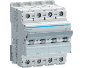 Jistič čtyřpolový HAGER NBN606 3+N pól. 6A, char.B, 10 kA