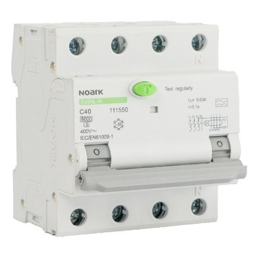 NOARK 111530 Ex9NL-N 3P+N B16 A 30mA EU Proud. chránič s nadpr. ochr., Icn=6kA, 3+Npól, char. B, In=