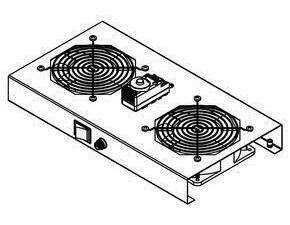 Jednotka ventilační LEGRAND EVOLINE EC2VW, 19", 1U, 2 ventilace s termostatem, nástěnná, černá