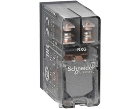 SCHN RXG25P7 Relé Zelio RXG, 2 C/O , 5 A, 230 V AC, průhledný kryt RP 0,02kč/ks