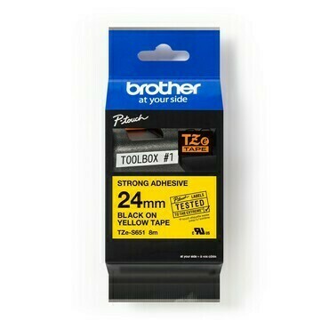 BROTHER TZES651 silně přilnavá žlutá/černá 24mm