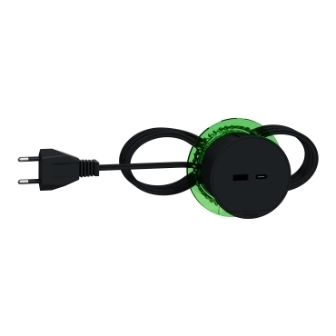 SCHN INS44009 Unica System+ - Stolní box XS s nabíječkou USB A/C 3.1A, zápustný, Antracit