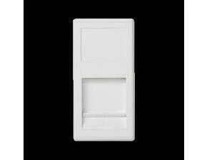 Kryt dat. zás. SIMON KA68/9, K45/2, na 1 zás., plochý, se cl., 22,5x45mm, bílá