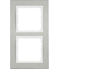 HAG 10223609 Rámeček 2-násobný, vodorovný, Berker B.7, ušlecht. ocel/bílá