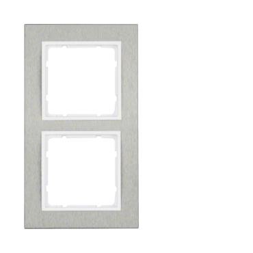HAG 10223609 Rámeček 2-násobný, vodorovný, Berker B.7, ušlecht. ocel/bílá