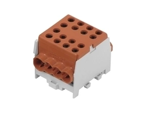 EL 1970201 Svorkovnice rozbočovací HLAK 35-1/6 M2 BR, 125A, 1pól., AL/CU, IP20,hnědá, na DIN /208018