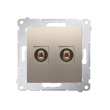 Zásuvka reproduktorová SIMON DGL2.01/44, 1 násobná (přístroj s krytem), zlatá metalizovaná