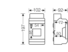 HEN KV 1603 Jističová skříň 1x 3 moduly, bez svorkovnice PE/N, kabelové vstupy přes elastické membrá