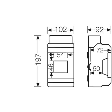 HEN KV 1603 Jističová skříň 1x 3 moduly, bez svorkovnice PE/N, kabelové vstupy přes elastické membrá